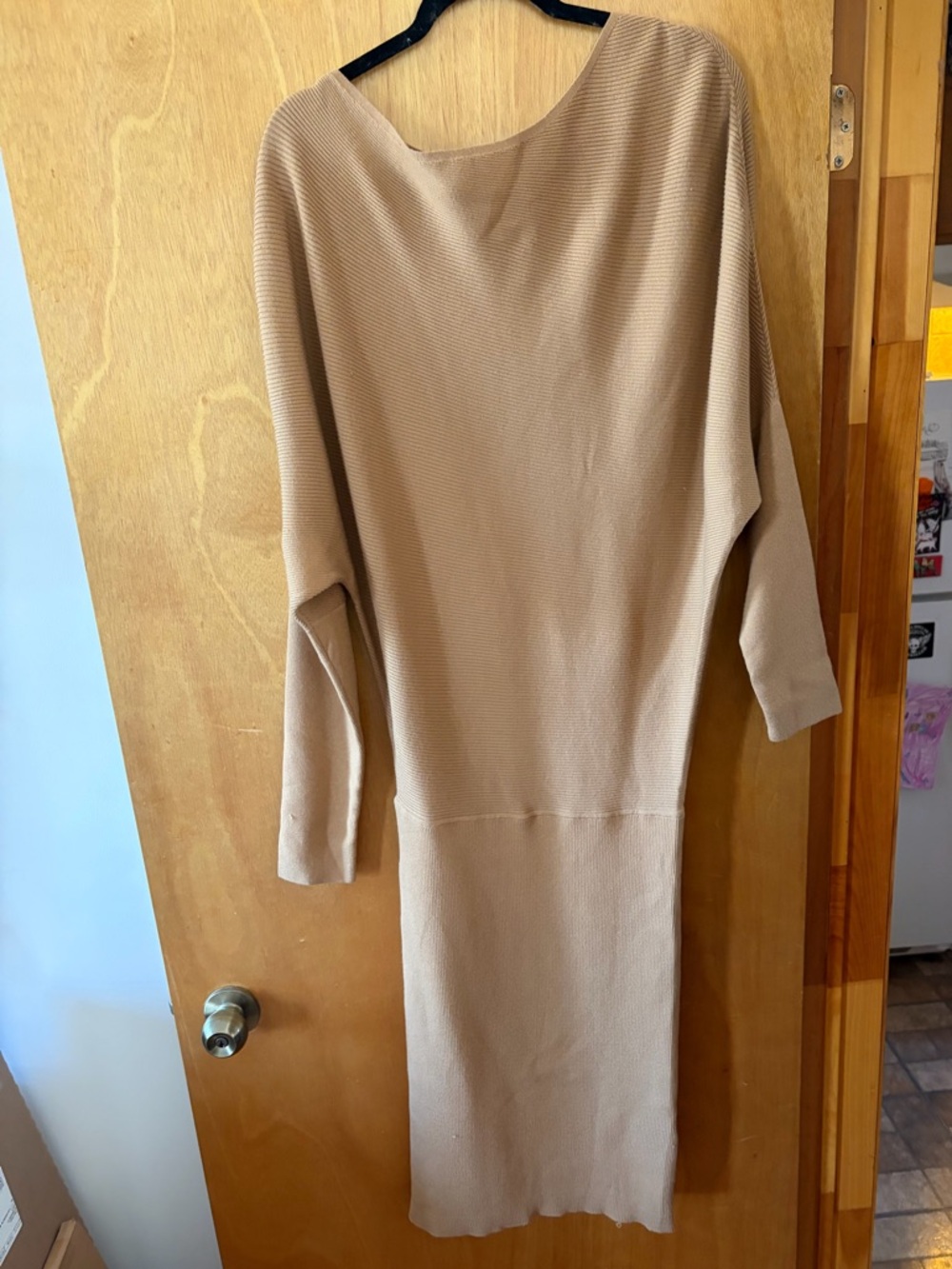 Banana Republic Camel Long-Sleeve Boatneck Knit Dress NWT - Picture 3 of 5